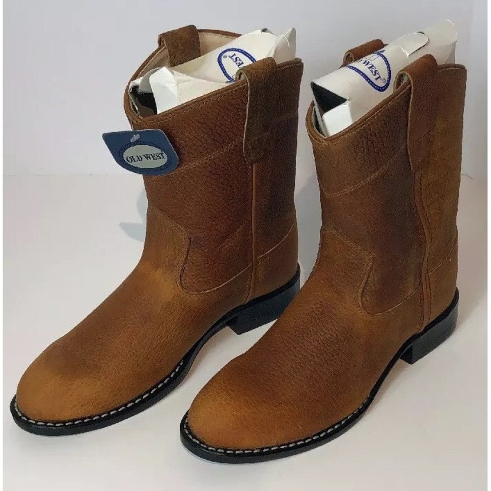 Jama Old West Cowboy Boots Childs Size 13.5 All Leather New In Box